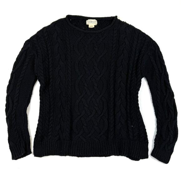 Ralph Lauren Sweaters - Ralph Lauren Denim & Supply Black Cable Knit Cotton Sweater Unisex L/G